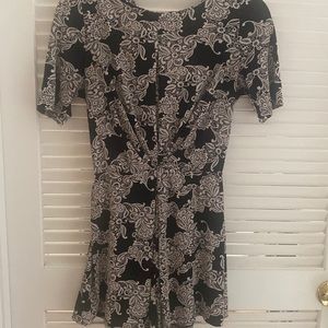 Black and white shirt romper